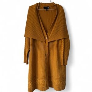 Antthony Original Plus Size Mustard Yellow Women's Cardigan Sweater Size 2X